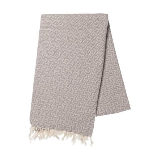 Diamond Weave Turkish Towel in Taupe color made of 100% Turkish cotton Turkish Towel by buldano in Turkey
