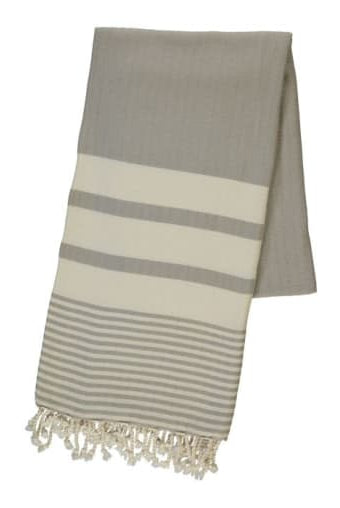 Multi Striped Turkish Towel in Taupe color made of 100% Turkish cotton Turkish Towel by buldano in Turkey