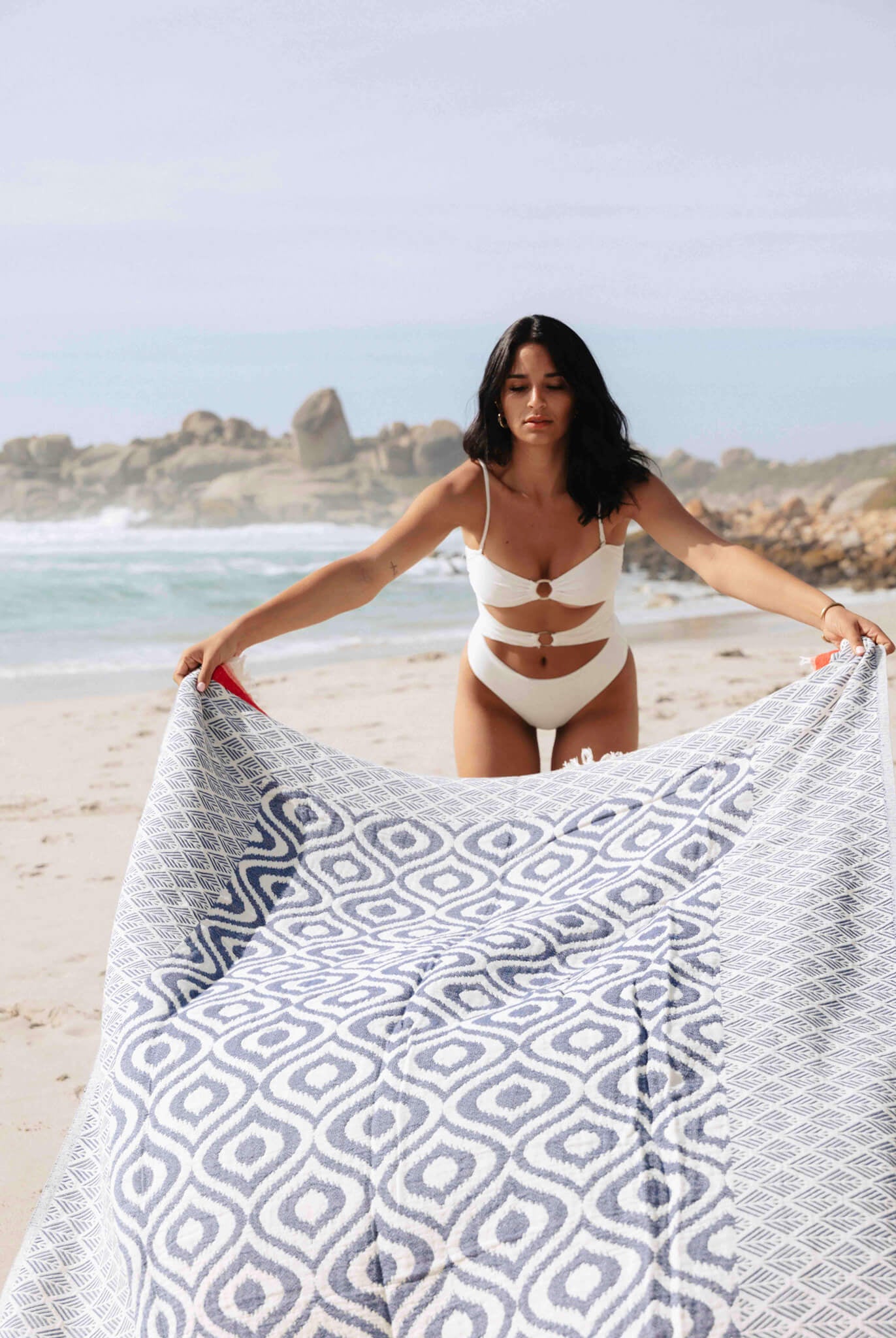 Jacquard Weave Super Soft Blanket in color made of 100% Turkish cotton Throw by buldano in Turkey