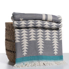 Jacquard Weave Geo Blanket in color made of 100% Turkish cotton Throw by buldano in Turkey