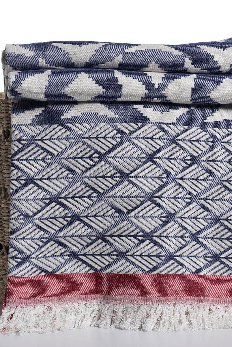 Jacquard Weave Super Soft Blanket in color made of 100% Turkish cotton Throw by buldano in Turkey