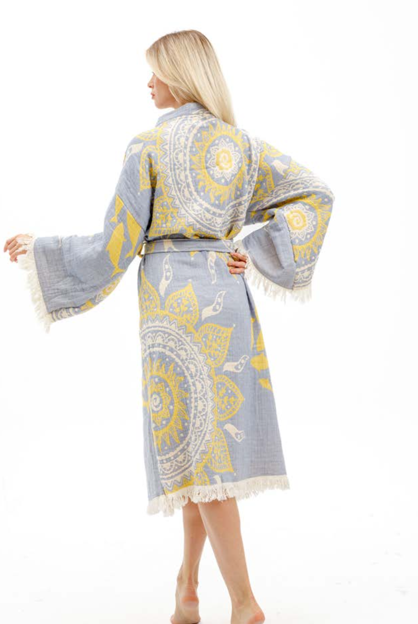 Boho Kimono in color made of 100% Turkish cotton Kimono by buldano in Turkey