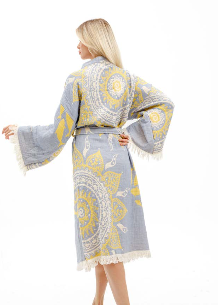 Boho Kimono in color made of 100% Turkish cotton Kimono by buldano in Turkey