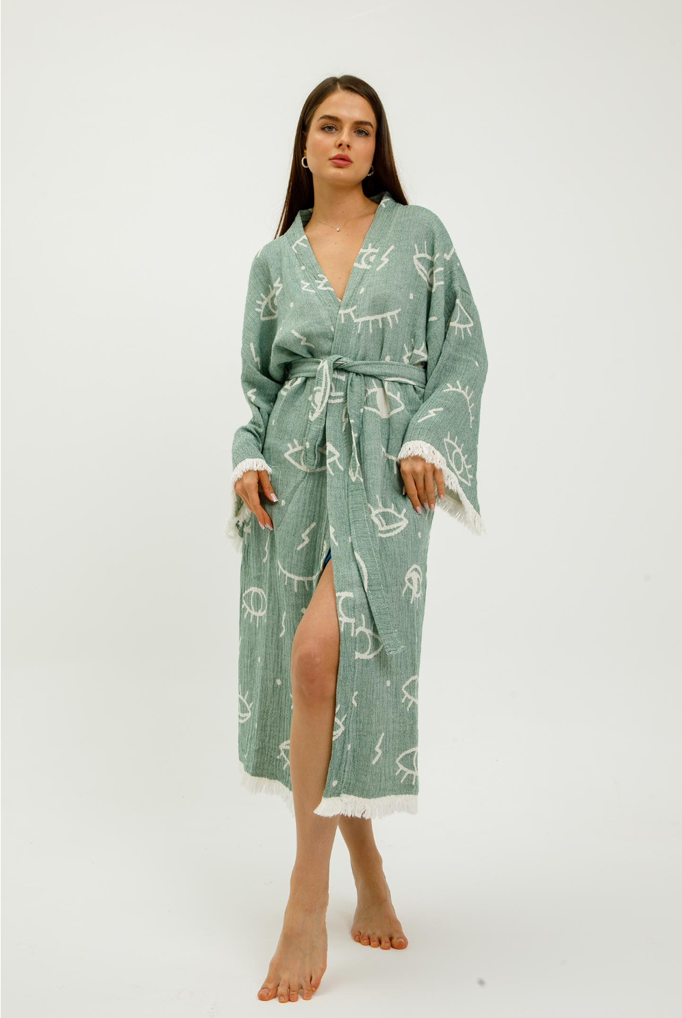 Eyes Kimono in color made of 100% Turkish cotton Kimono by buldano in Turkey