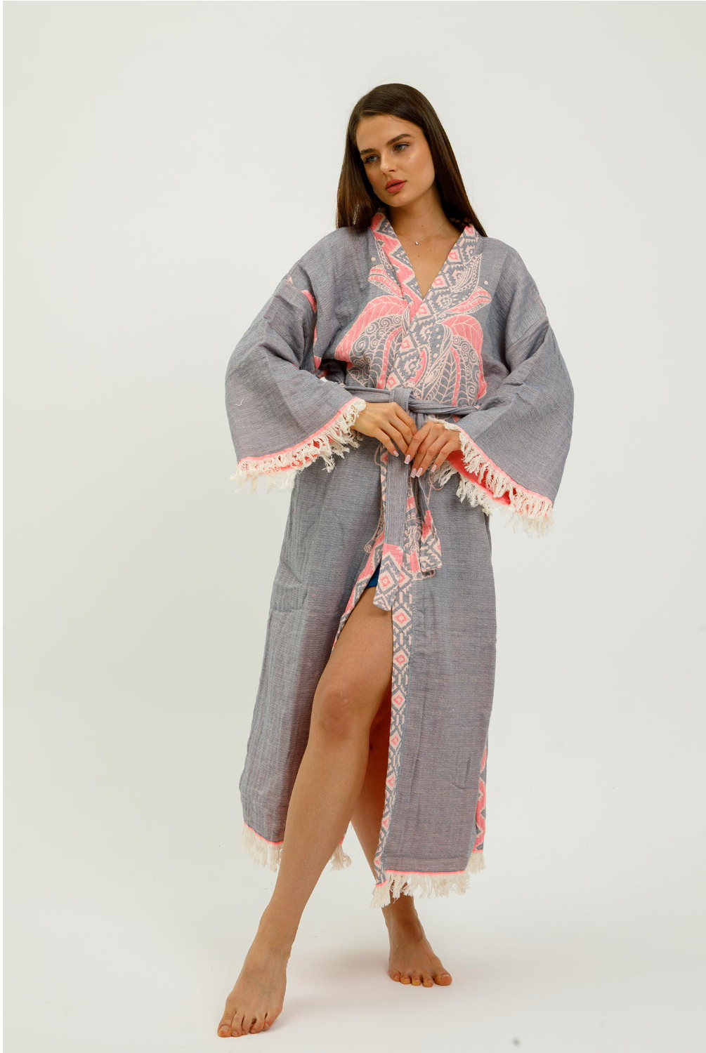 Jungle Kimono Elephant in color made of 100% Turkish cotton Kimono by buldano in Turkey