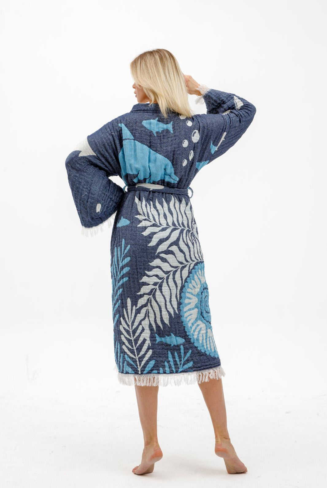Ocean Kimono in color made of 100% Turkish cotton Kimono by buldano in Turkey
