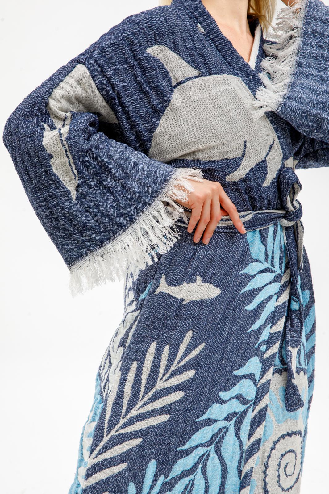 Ocean Kimono in color made of 100% Turkish cotton Kimono by buldano in Turkey