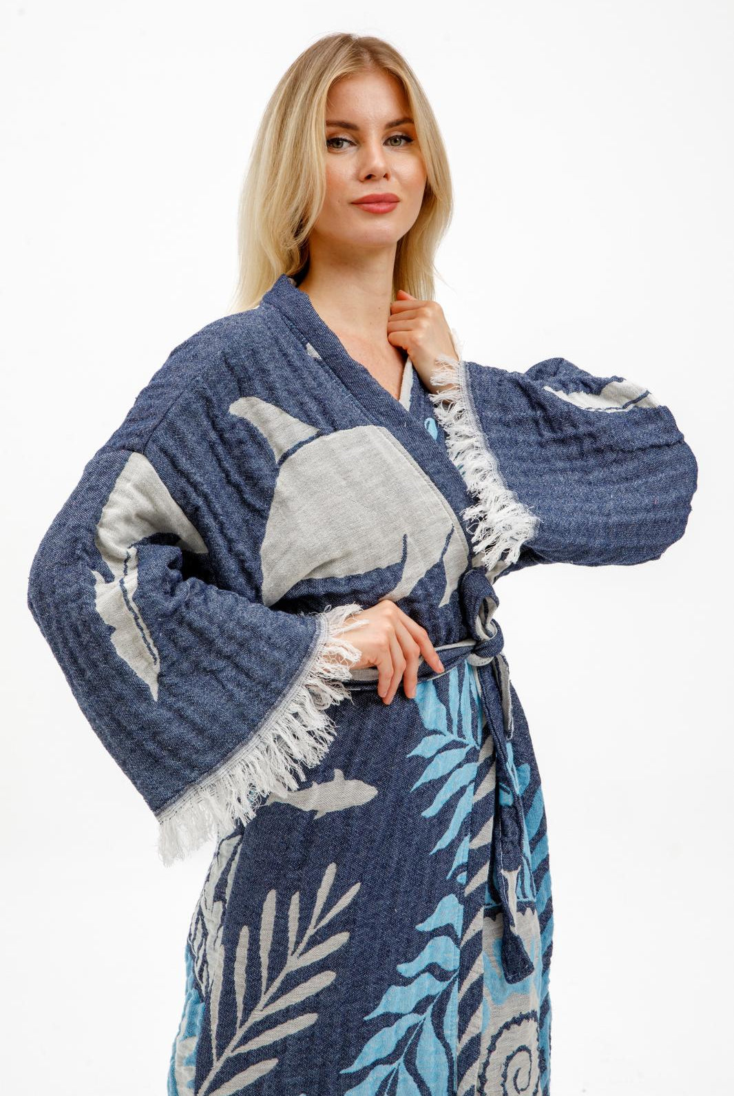 Ocean Kimono in color made of 100% Turkish cotton Kimono by buldano in Turkey