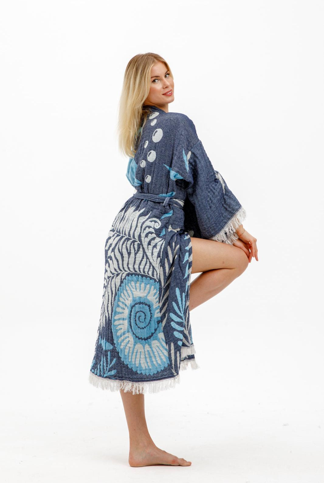 Ocean Kimono in color made of 100% Turkish cotton Kimono by buldano in Turkey