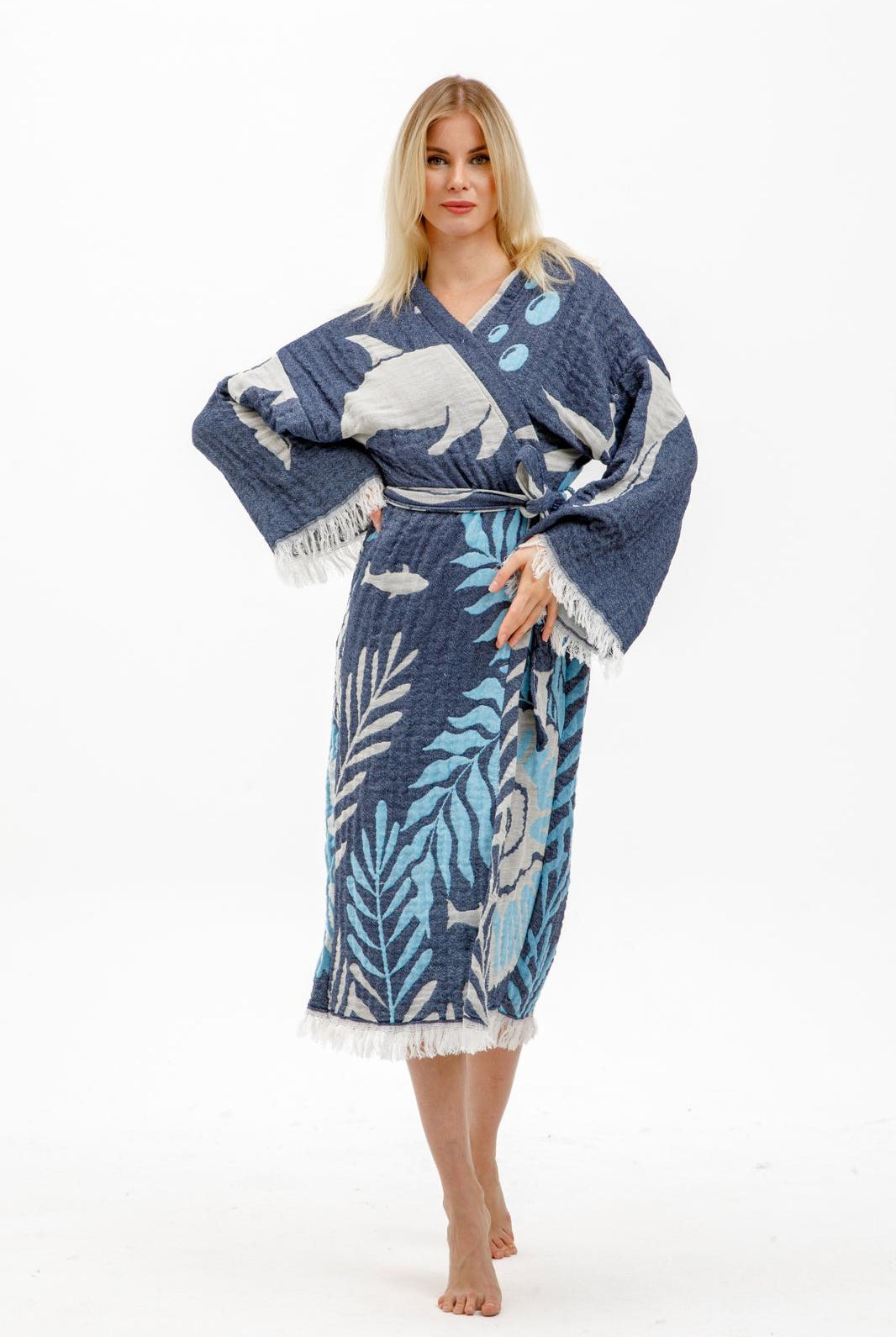 Ocean Kimono in color made of 100% Turkish cotton Kimono by buldano in Turkey