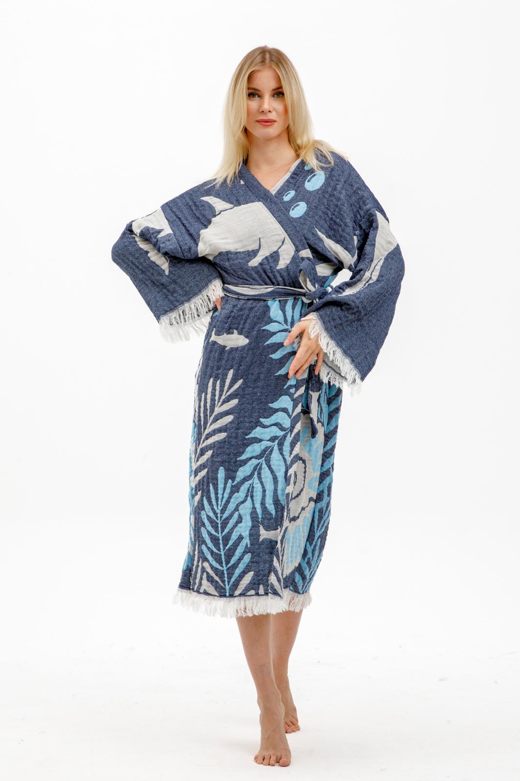 Ocean Kimono in color made of 100% Turkish cotton Kimono by buldano in Turkey