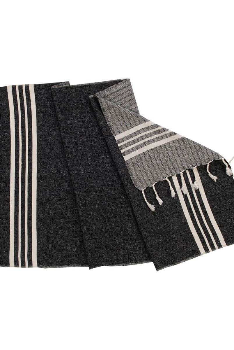 NAPKIN SIZE TURKISH TEA TOWEL in Black color made of 100% Turkish cotton Turkish Towel by buldano in Turkey