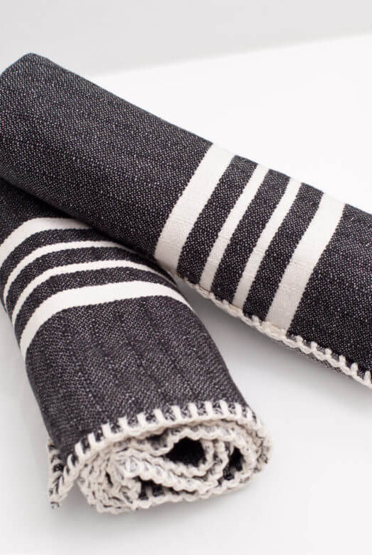 FARMHOUSE HAND TOWEL , WITHOUT FRINGES ( SET OF 2 ) in color made of 100% Turkish cotton Turkish Towel by buldano in Turkey