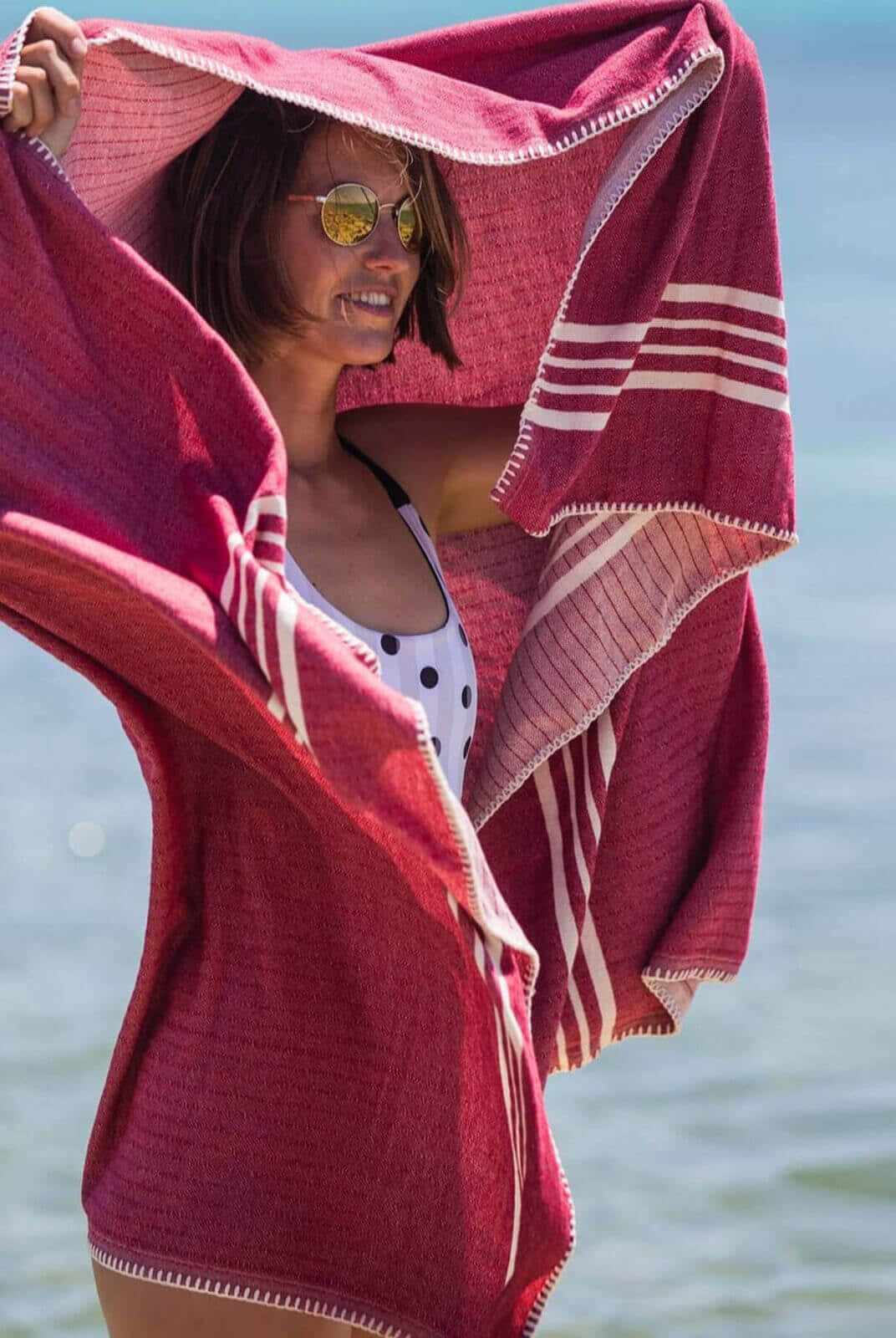 Farm House Turkish Towel without Fringe in color made of 100% Turkish cotton by buldano in Turkey