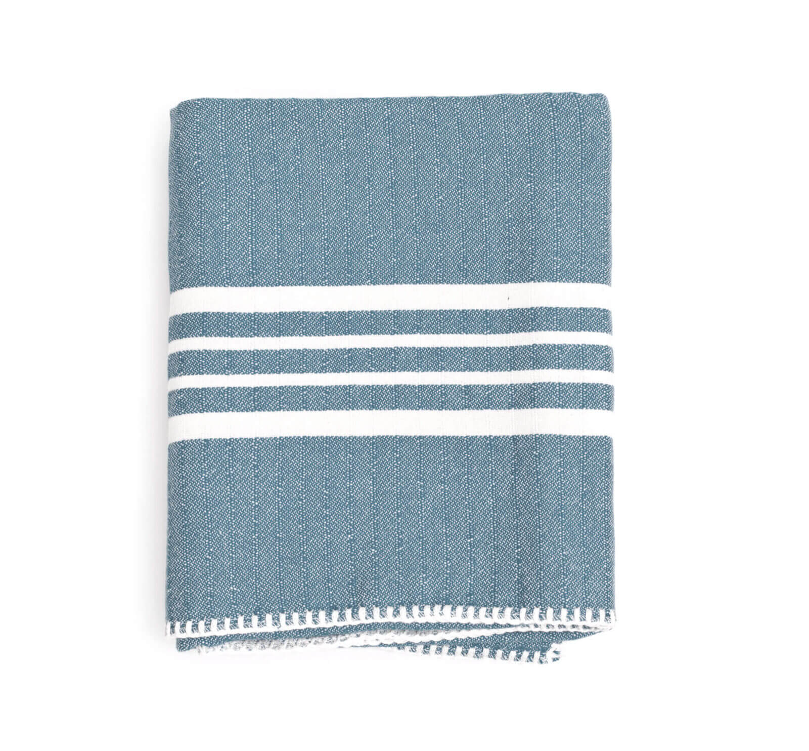 Farm House Turkish Towel without Fringe in Air Blue color made of 100% Turkish cotton by buldano in Turkey