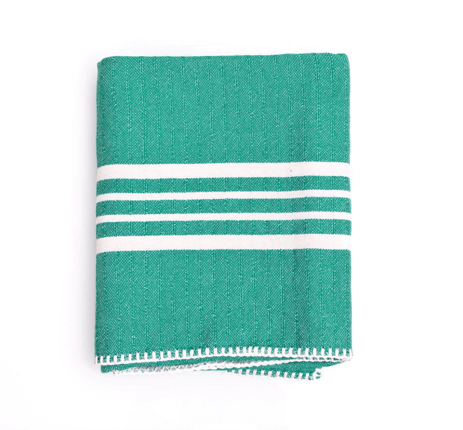 Farm House Turkish Towel without Fringe in Fanfare Green color made of 100% Turkish cotton by buldano in Turkey