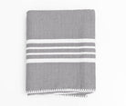 Farm House Turkish Towel without Fringe in Grey color made of 100% Turkish cotton by buldano in Turkey