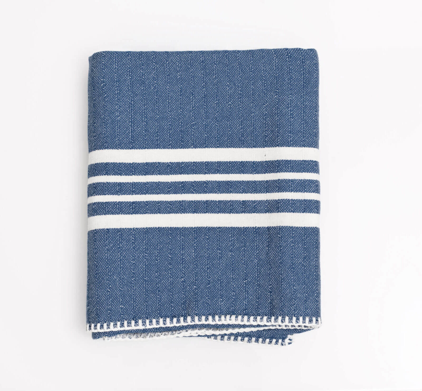 Farm House Turkish Towel without Fringe in Navy color made of 100% Turkish cotton by buldano in Turkey