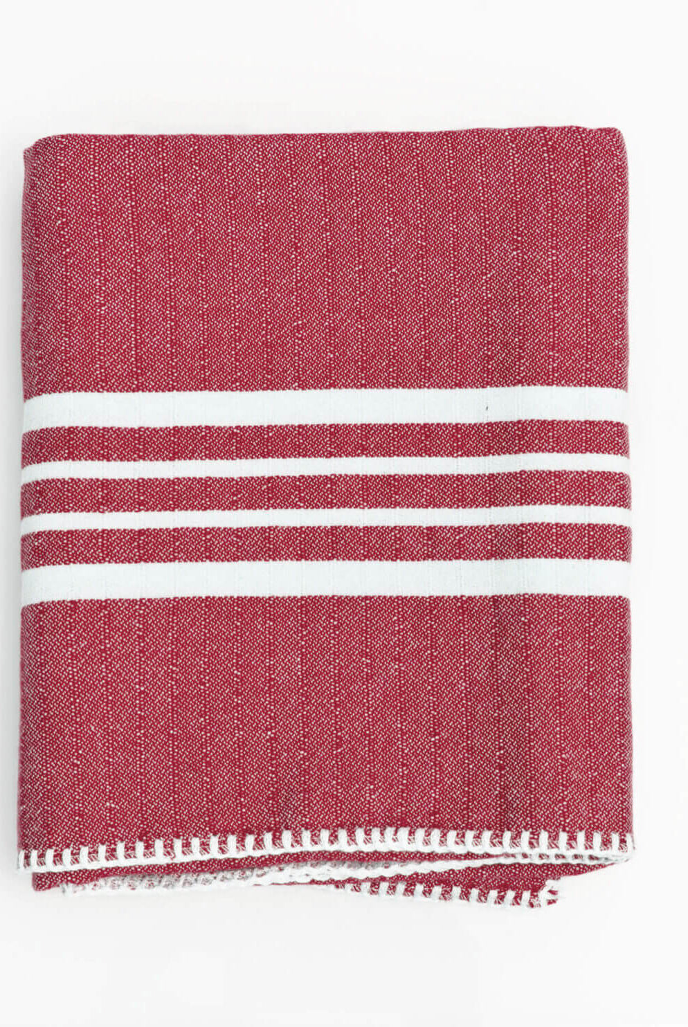 Farm House Turkish Towel without Fringe in Burgundy color made of 100% Turkish cotton by buldano in Turkey