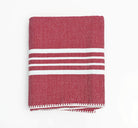 Farm House Turkish Towel without Fringe in Burgundy color made of 100% Turkish cotton by buldano in Turkey