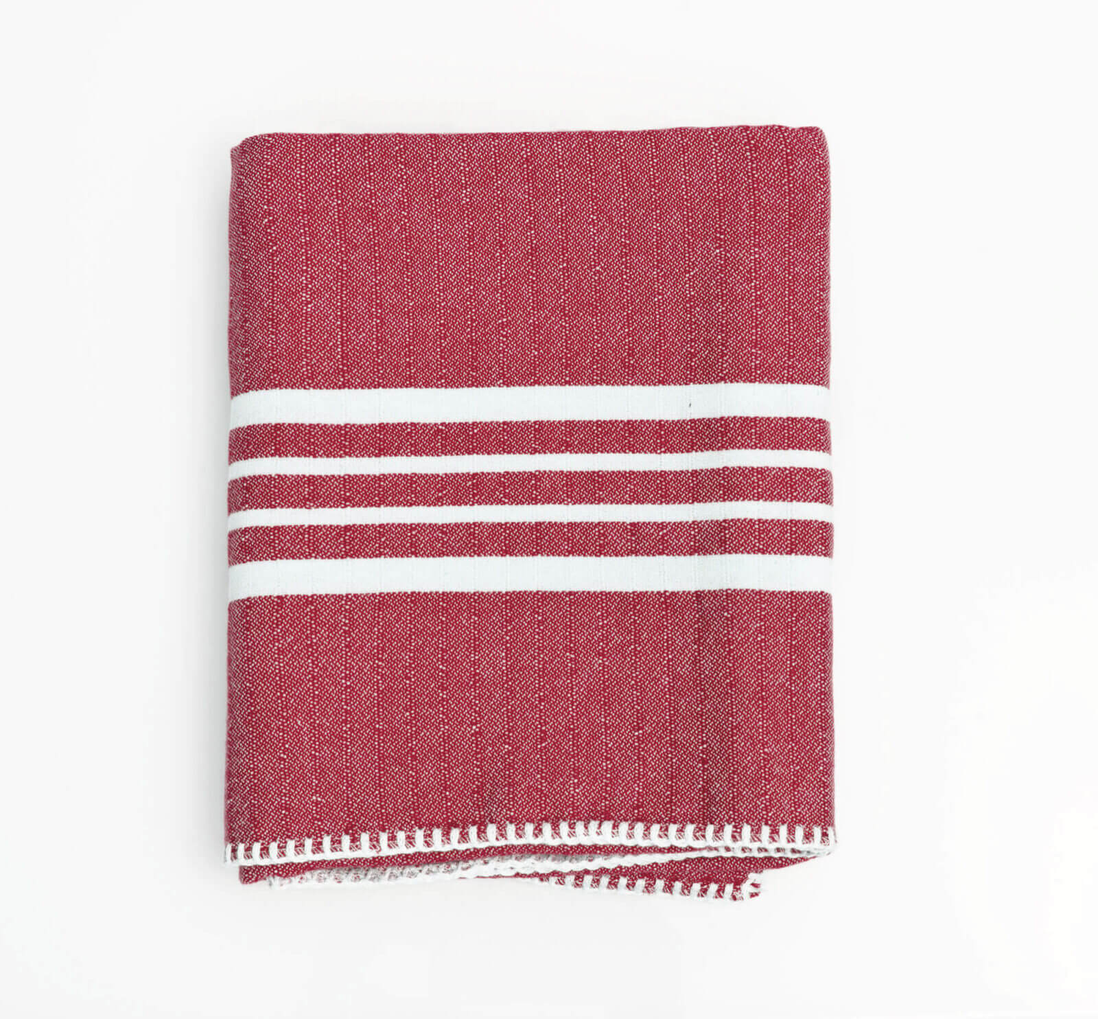Farm House Turkish Towel without Fringe in Burgundy color made of 100% Turkish cotton by buldano in Turkey