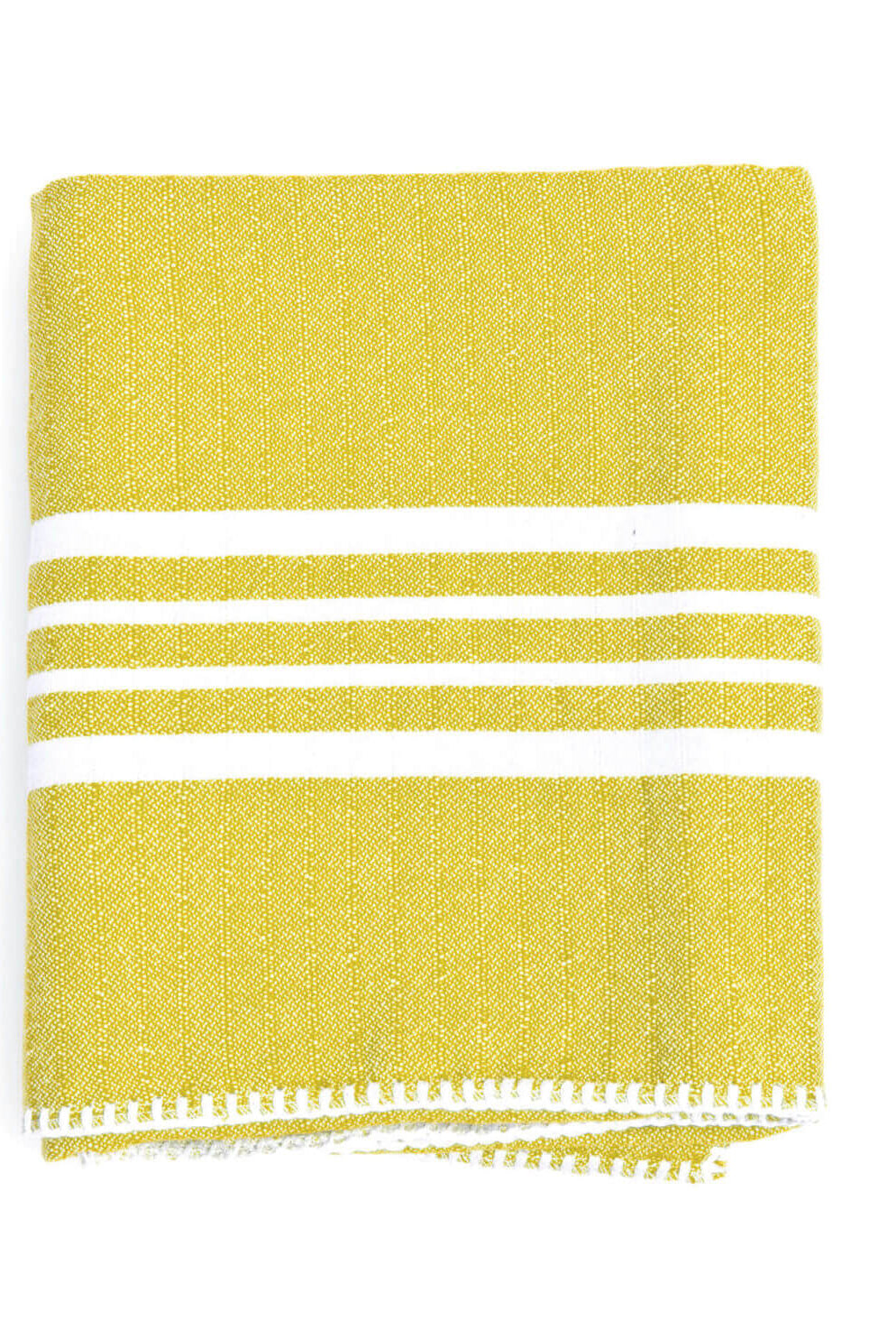 Farm House Turkish Towel without Fringe in Yellow color made of 100% Turkish cotton by buldano in Turkey