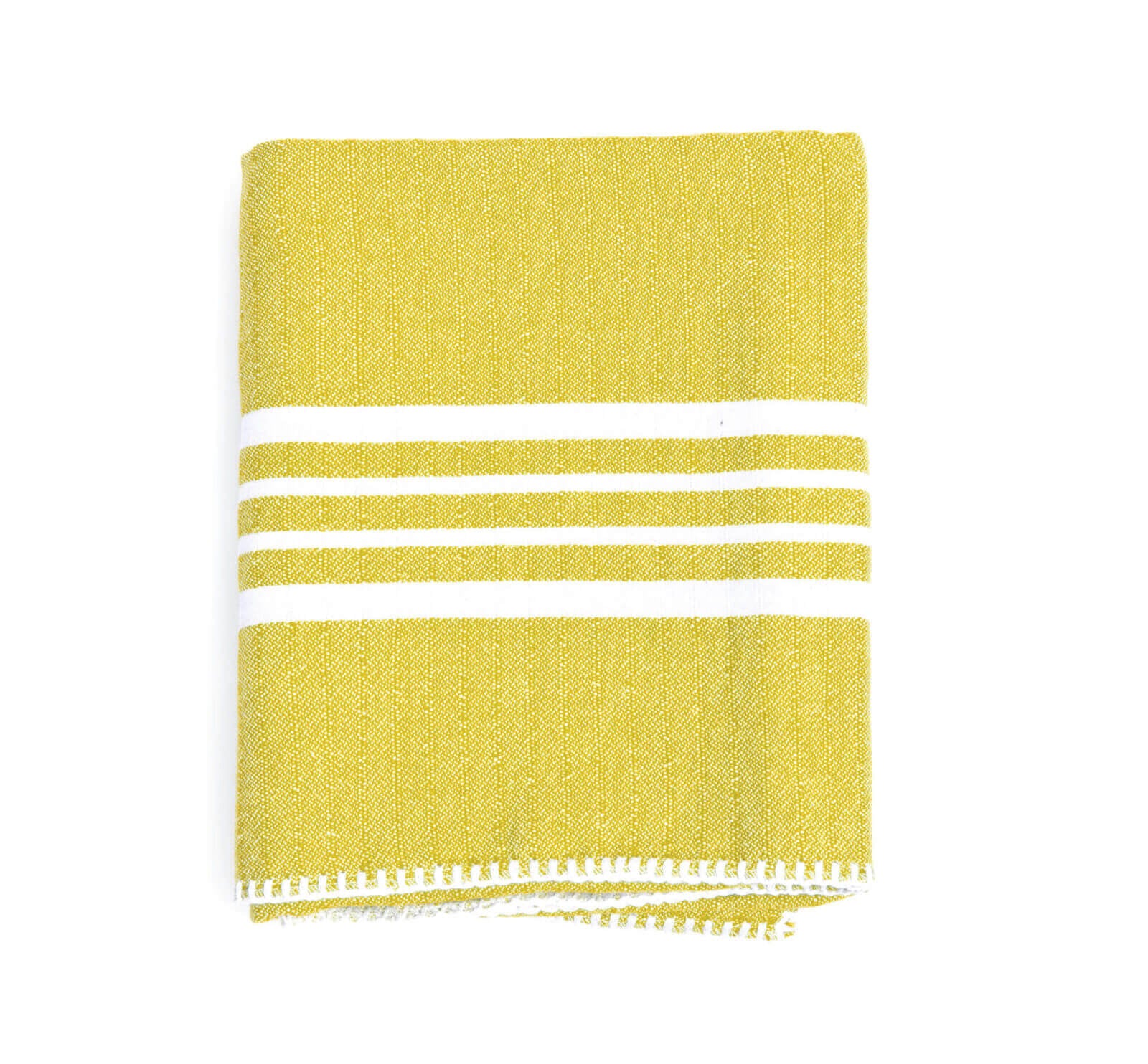Farm House Turkish Towel without Fringe in Yellow color made of 100% Turkish cotton by buldano in Turkey