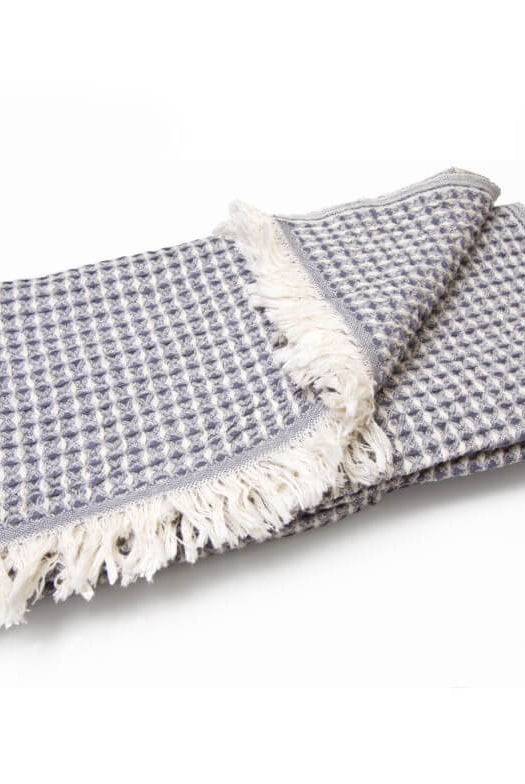Super Soft Waffle Turkish Towel in Dark Grey color made of 100% Turkish cotton Turkish Towel by buldano in Turkey