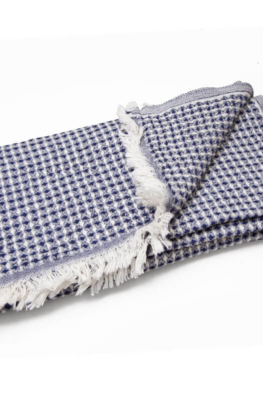 Super Soft Waffle Turkish Towel in Navy color made of 100% Turkish cotton Turkish Towel by buldano in Turkey