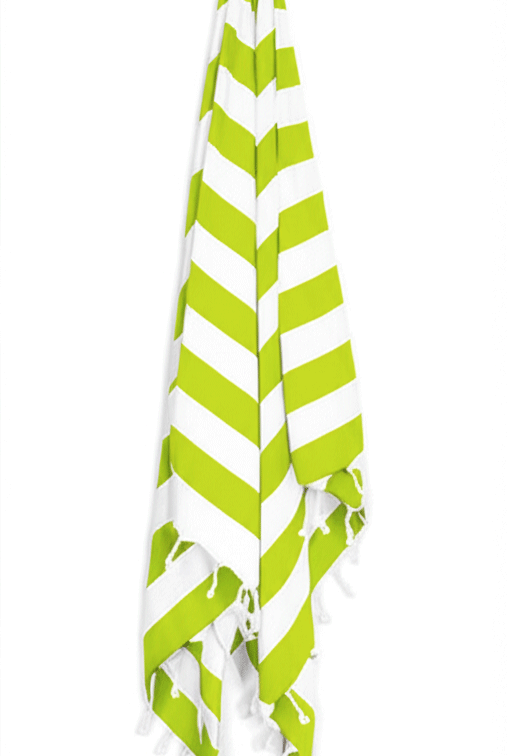 BOLD STRIPED PREMIUM TURKISH TOWEL in Lime Green color made of 100% Turkish cotton by buldano in Turkey