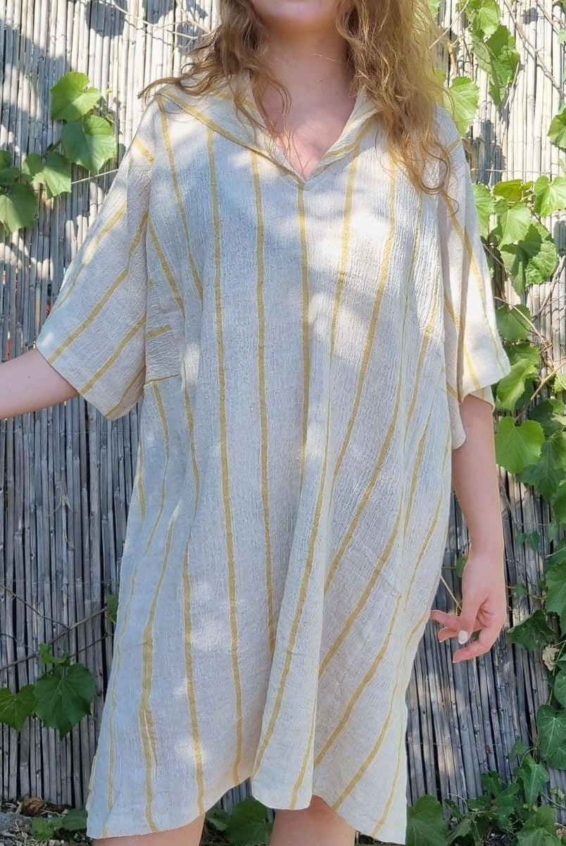 Long Sleeve Poncho Beach Cover Up in color made of 100% Turkish cotton Poncho by buldano in Turkey
