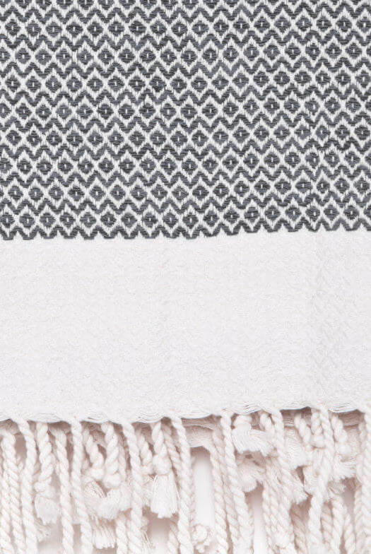 DIAMOND PREMIUM PESHTEMAL in Grey color made of 100% Turkish cotton by buldano in Turkey