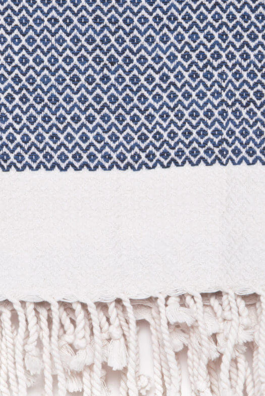 DIAMOND PREMIUM PESHTEMAL in Navy color made of 100% Turkish cotton by buldano in Turkey