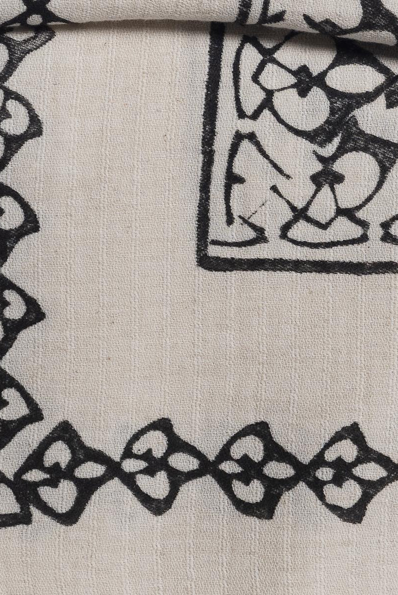 Hand Printed Linen Cotton Blend Throw in color made of 100% Turkish cotton Throw by buldano in Turkey