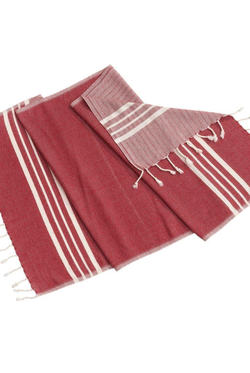 NAPKIN SIZE TURKISH TEA TOWEL in Burgundy color made of 100% Turkish cotton Turkish Towel by buldano in Turkey