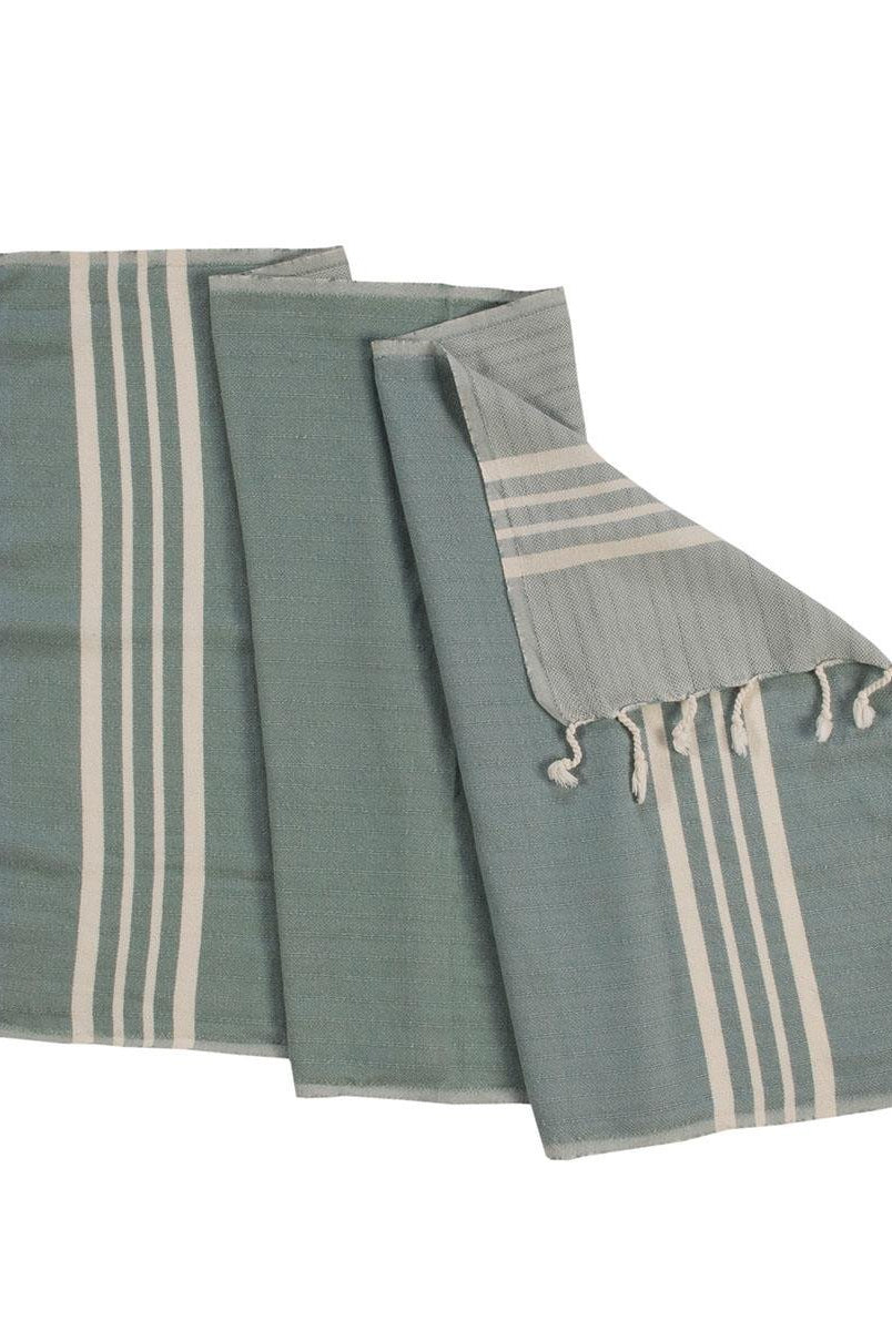 NAPKIN SIZE TURKISH TEA TOWEL in Almond Green color made of 100% Turkish cotton Turkish Towel by buldano in Turkey