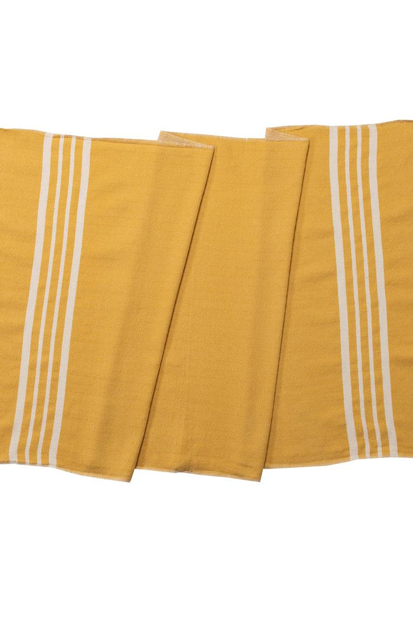 NAPKIN SIZE TURKISH TEA TOWEL in Yellow color made of 100% Turkish cotton Turkish Towel by buldano in Turkey