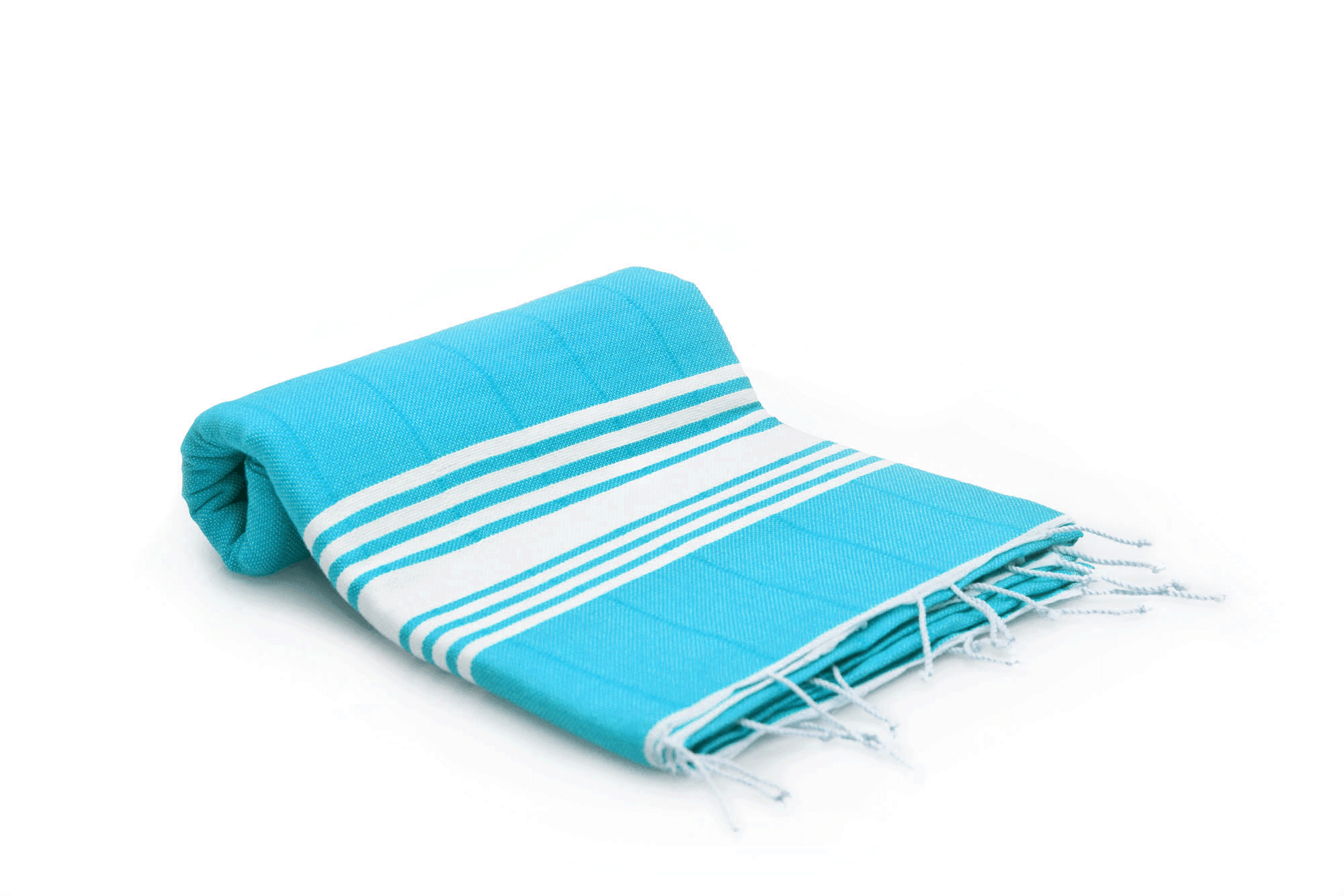 Double Woven Turkish Towel - SAMPLE SALE in Turquoise color made of 100% Turkish cotton Turkish Towel by buldano in Turkey