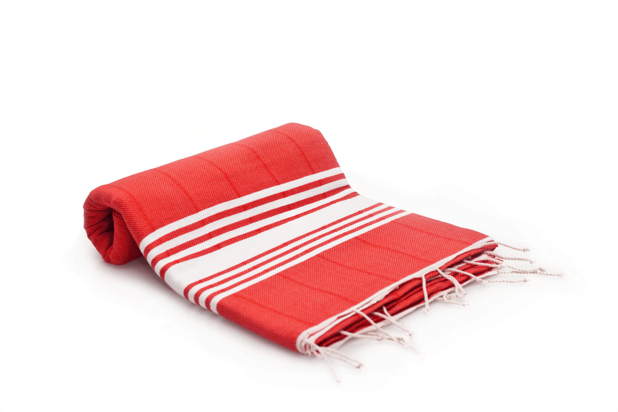 Double Woven Turkish Towel - SAMPLE SALE in Red color made of 100% Turkish cotton Turkish Towel by buldano in Turkey
