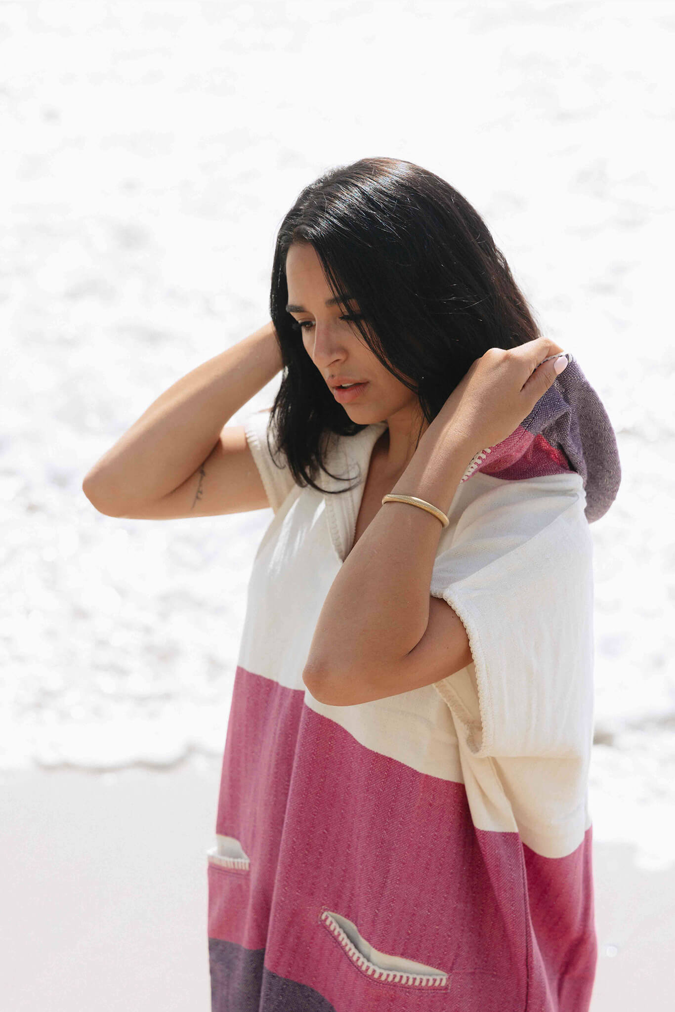 Multi Color Cover Up, Poncho in color made of 100% Turkish cotton Poncho by buldano in Turkey