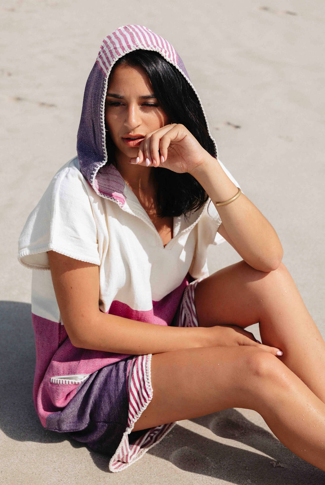 Multi Color Cover Up, Poncho in color made of 100% Turkish cotton Poncho by buldano in Turkey