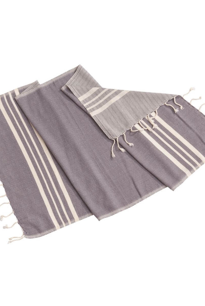 100% COTTON MULTI COLOR TEA TOWEL HAND TOWEL in Dark Grey color made of 100% Turkish cotton Turkish Towel by buldano in Turkey