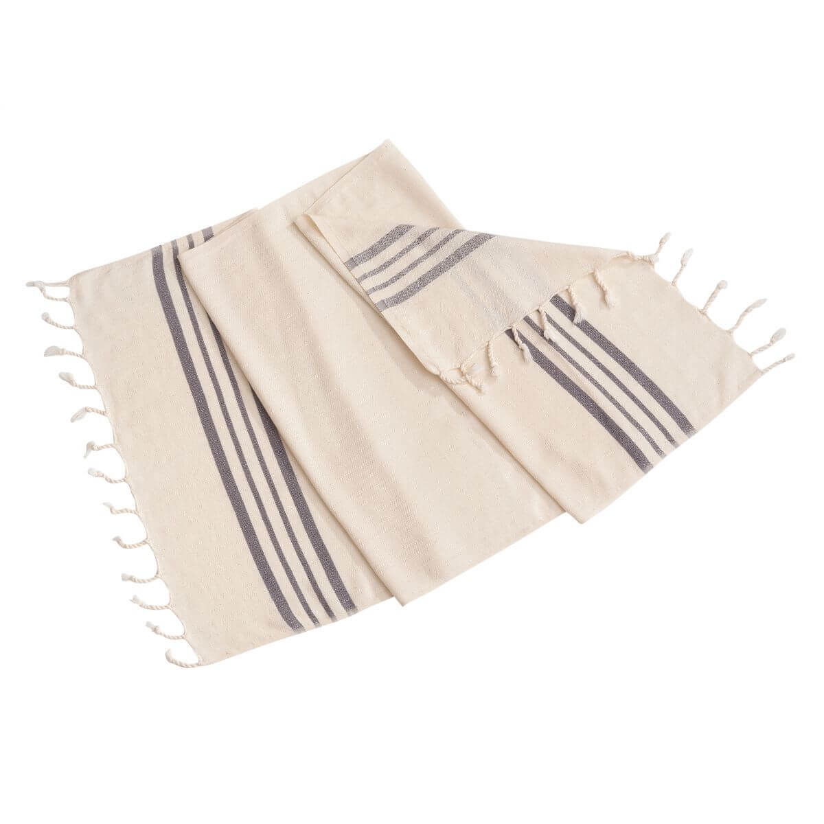 100% COTTON MULTI COLOR TEA TOWEL HAND TOWEL in Natural Dark Grey color made of 100% Turkish cotton Turkish Towel by buldano in Turkey