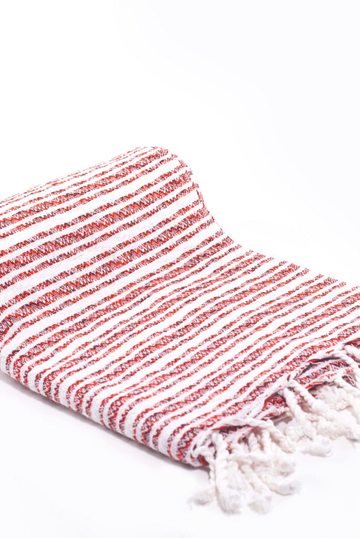 Turkish Towel - SAMPLE SALE in Red color made of 100% Turkish cotton Turkish Towel by buldano in Turkey