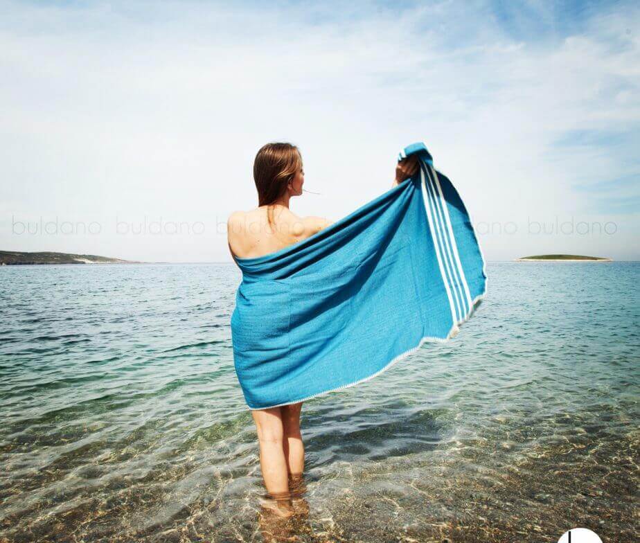 Farm House Turkish Towel without Fringe in color made of 100% Turkish cotton by buldano in Turkey