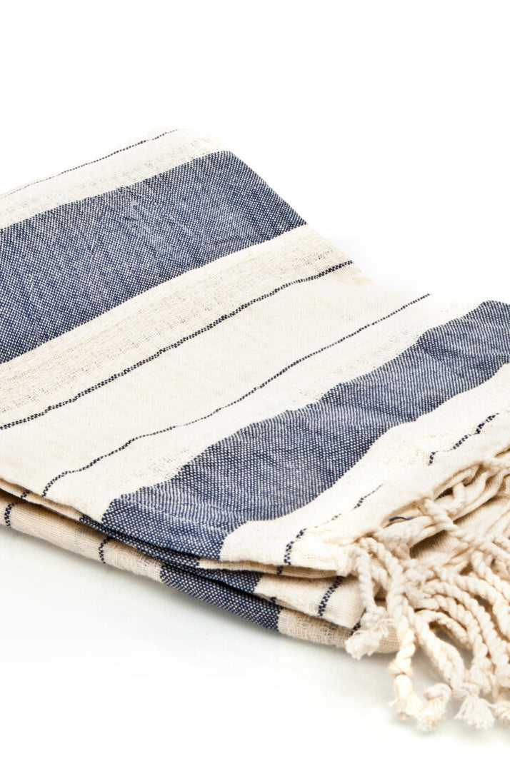 Turkish Towel - SAMPLE SALE in Navy color made of 100% Turkish cotton Turkish Towel by buldano in Turkey