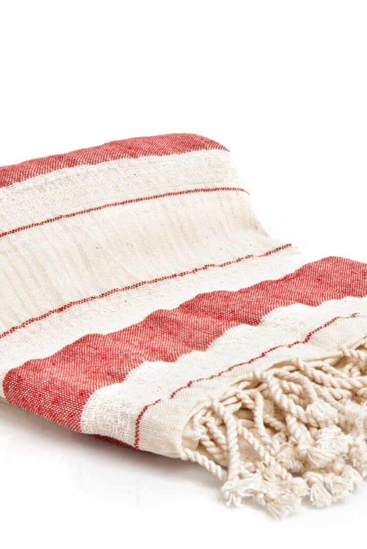 Turkish Towel - SAMPLE SALE in Red color made of 100% Turkish cotton Turkish Towel by buldano in Turkey