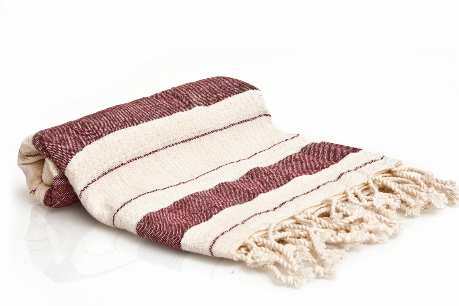 Turkish Towel - SAMPLE SALE in Burgundy color made of 100% Turkish cotton Turkish Towel by buldano in Turkey