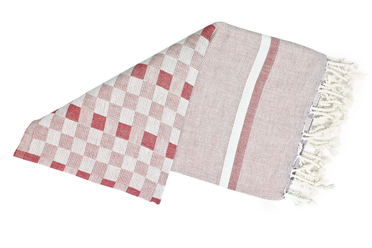 Turkish Towel - SAMPLE SALE in Burgundy color made of 100% Turkish cotton Turkish Towel by buldano in Turkey