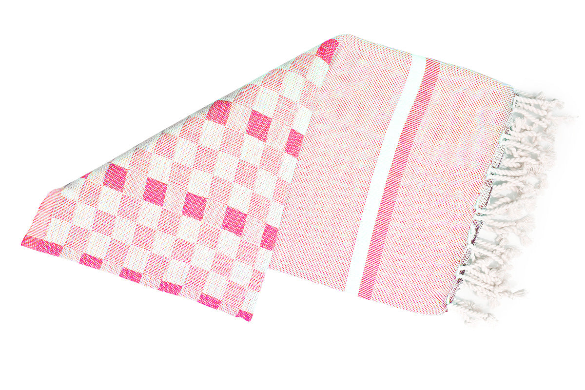 Turkish Towel - SAMPLE SALE in Pink color made of 100% Turkish cotton Turkish Towel by buldano in Turkey